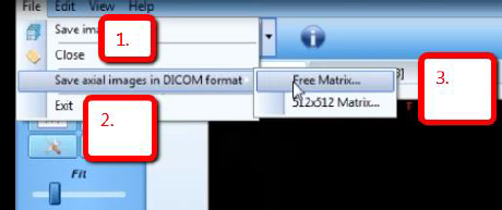 Step 4 Exporting from NewTom Viewer