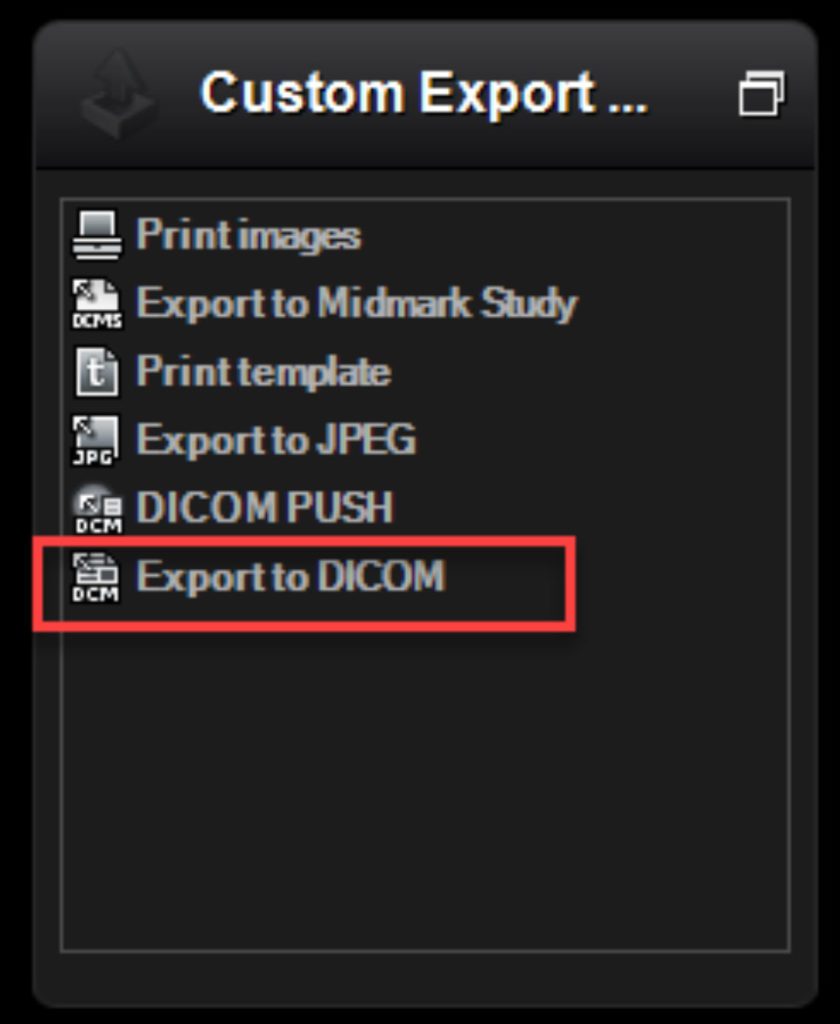 Benutzerdefinierter Export nach DICOM für Implantat-Concierge-Implantat-Anleitungen